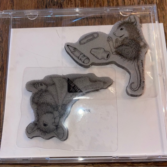 House Mouse Baby Blanket And School Supplies Cling Rubber Stamp Stampendous - Picture 4 of 5